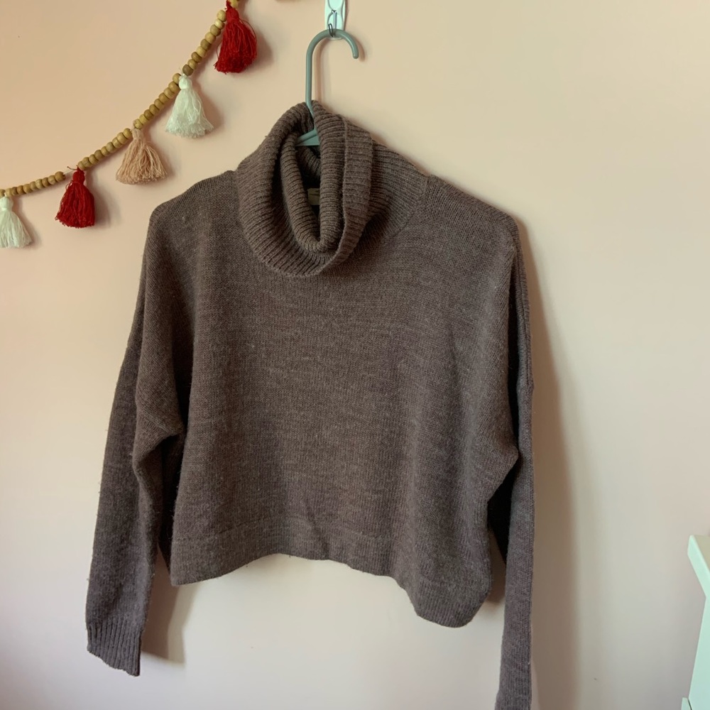 Forever 21 Plum Turtle Neck Cropped Sweater